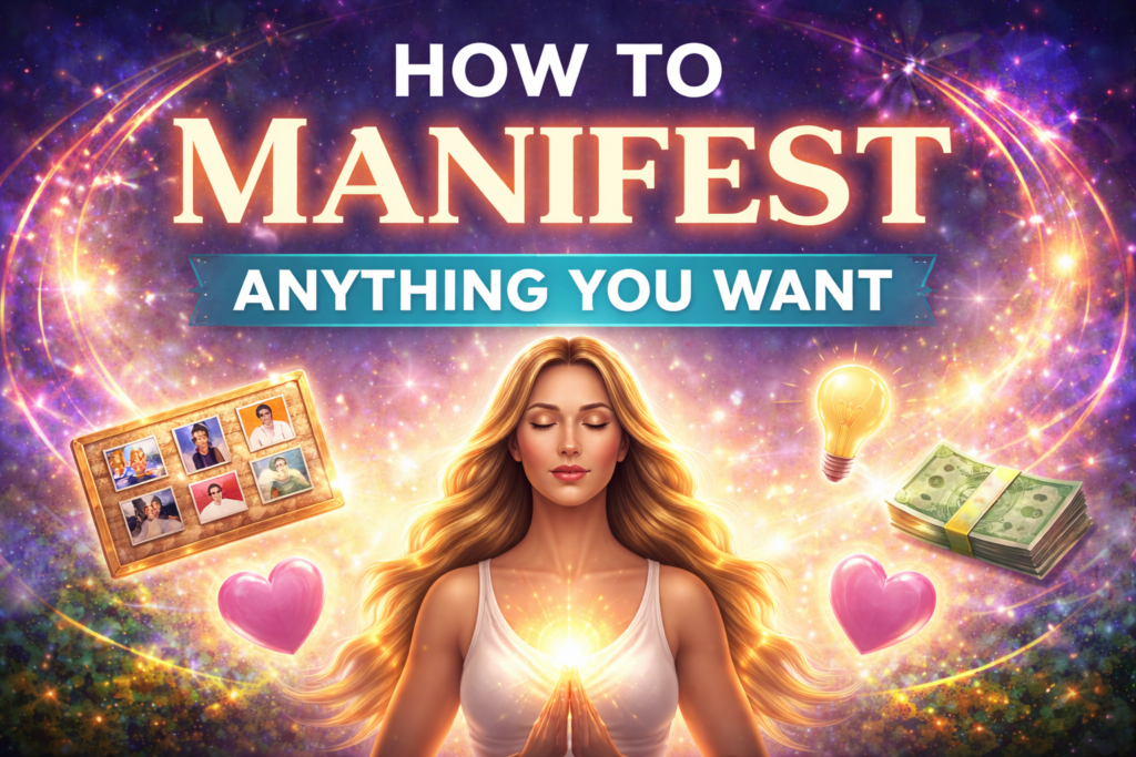 how to manifest anything you want meditation visualization woman glowing energy abundance love money